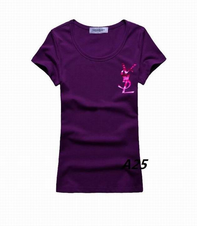 YSL short round collar T woman S-XL-046